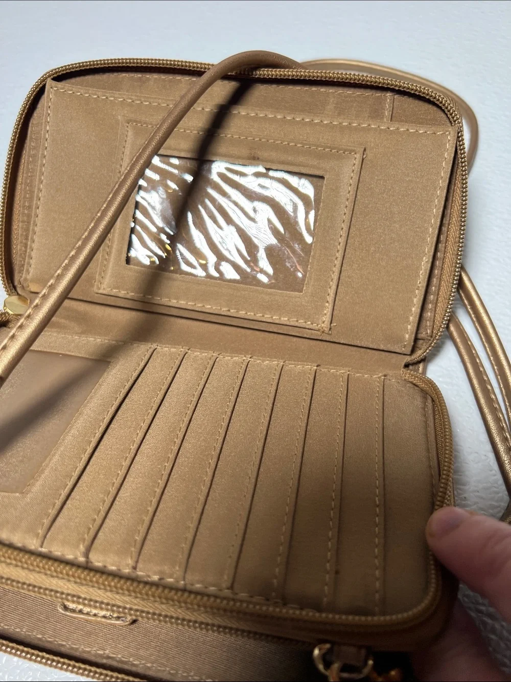 Gold Woven Crossbody Bag/Wallet -